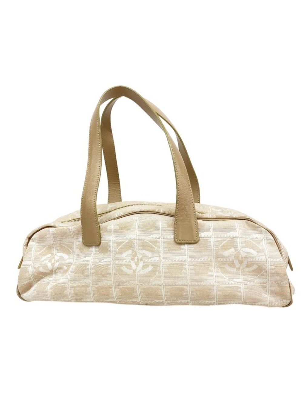 Chanel Handbag New Travel Nylon Beige Gold